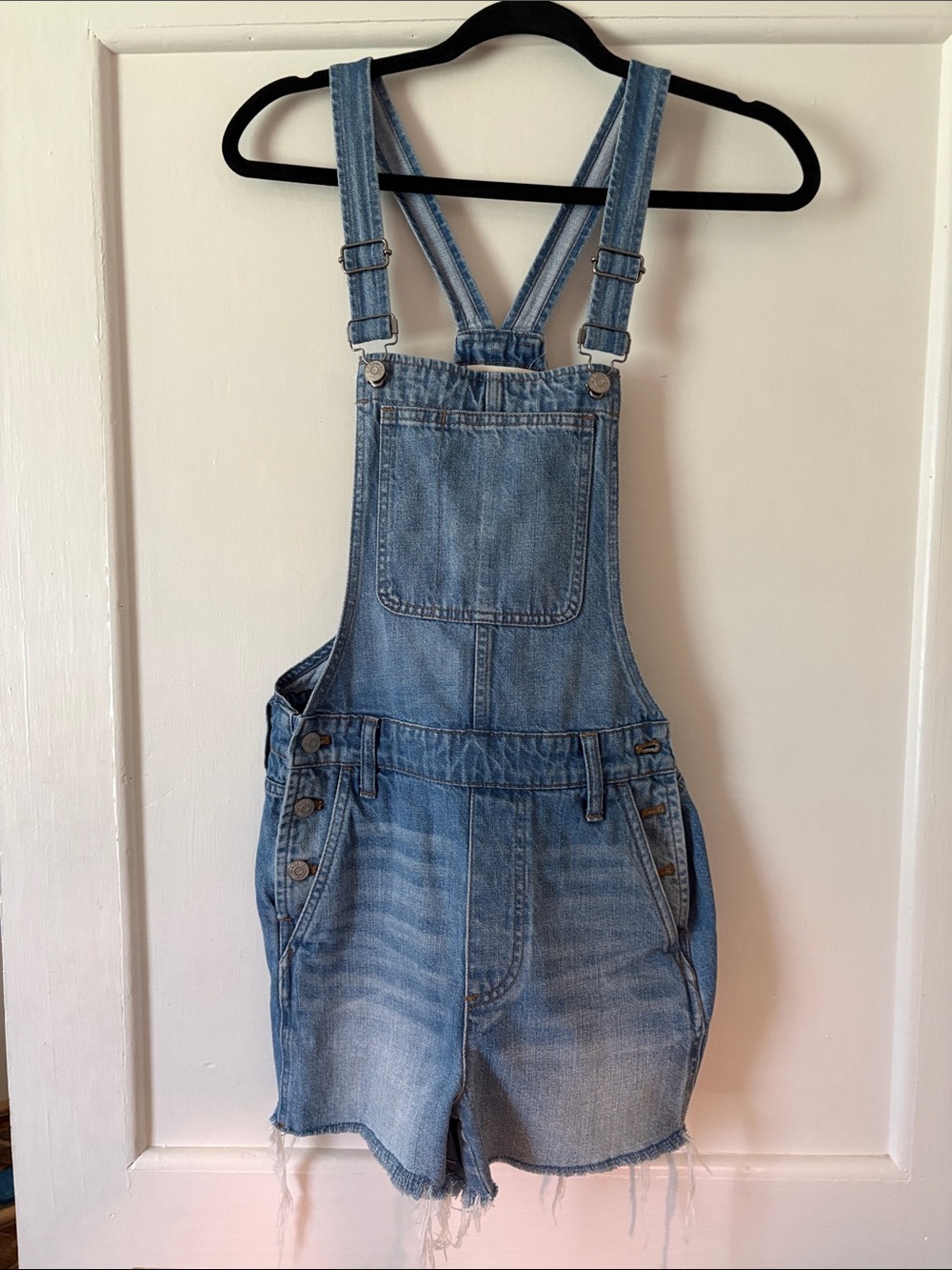 Madewell Light Blue Denim Kids Short Overalls